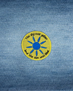 Mini Embroidered Scarlet Begonias “Sky Was Yellow” Patch