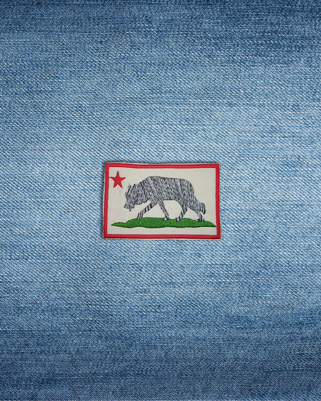 Mini Bob Weir Wolf California Flag Embroidered Patch | Jam Band Patch