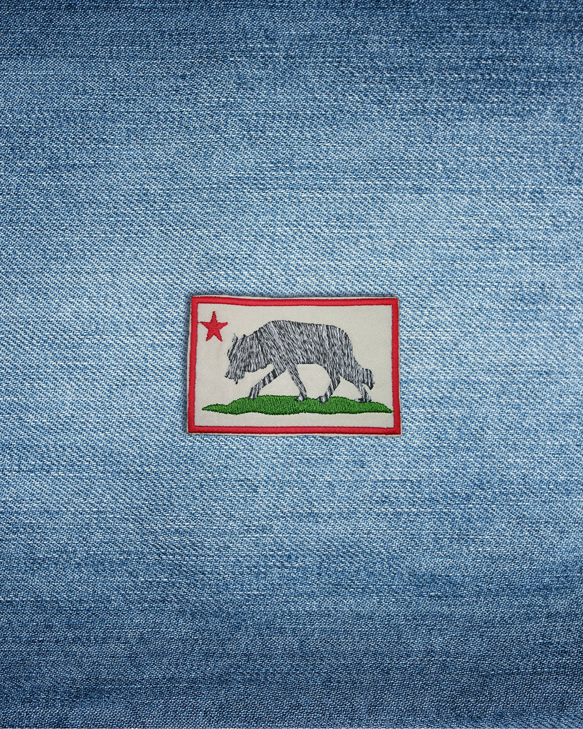 Mini Bob Weir Wolf California Flag Embroidered Patch | Jam Band Patch
