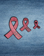 Embroidered Breast Cancer NFA Awareness Ribbon Patch | Not Fade Away Pink Ribbon