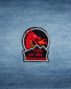Mini Fire on the Mountain Embroidered Patch | Fantasy Dragon Music Badge