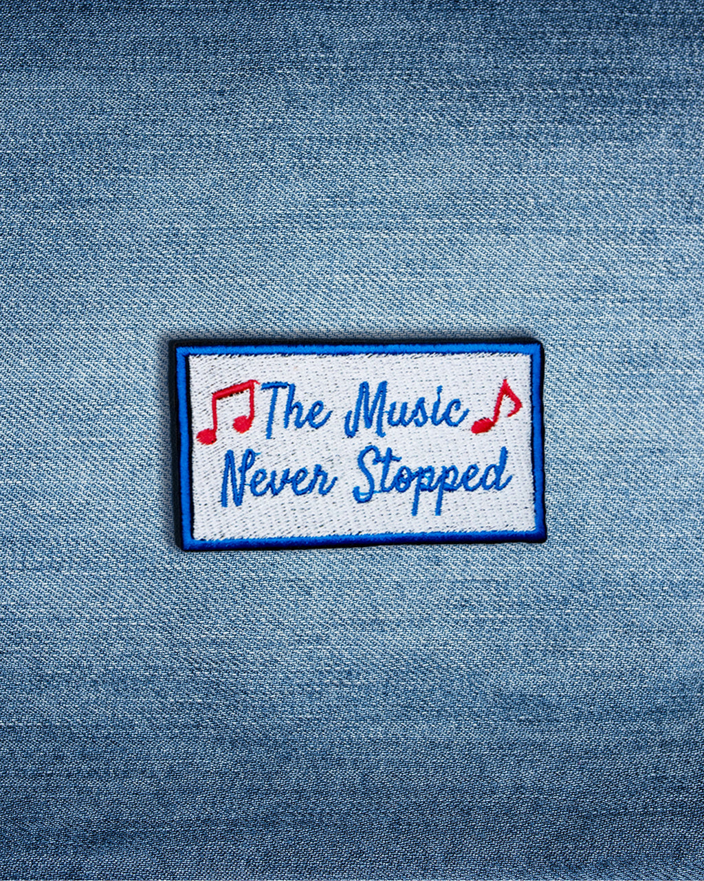 Mini Embroidered Music Never Stopped Patch | Psychedelic Jam Band Badge