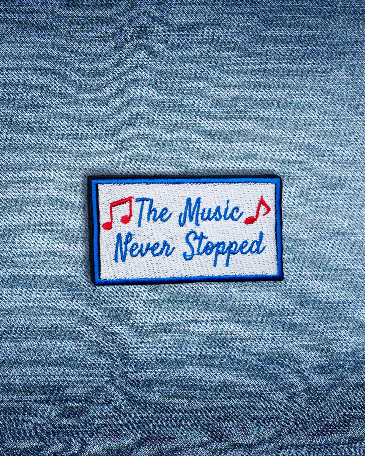 Mini Embroidered Music Never Stopped Patch | Psychedelic Jam Band Badge