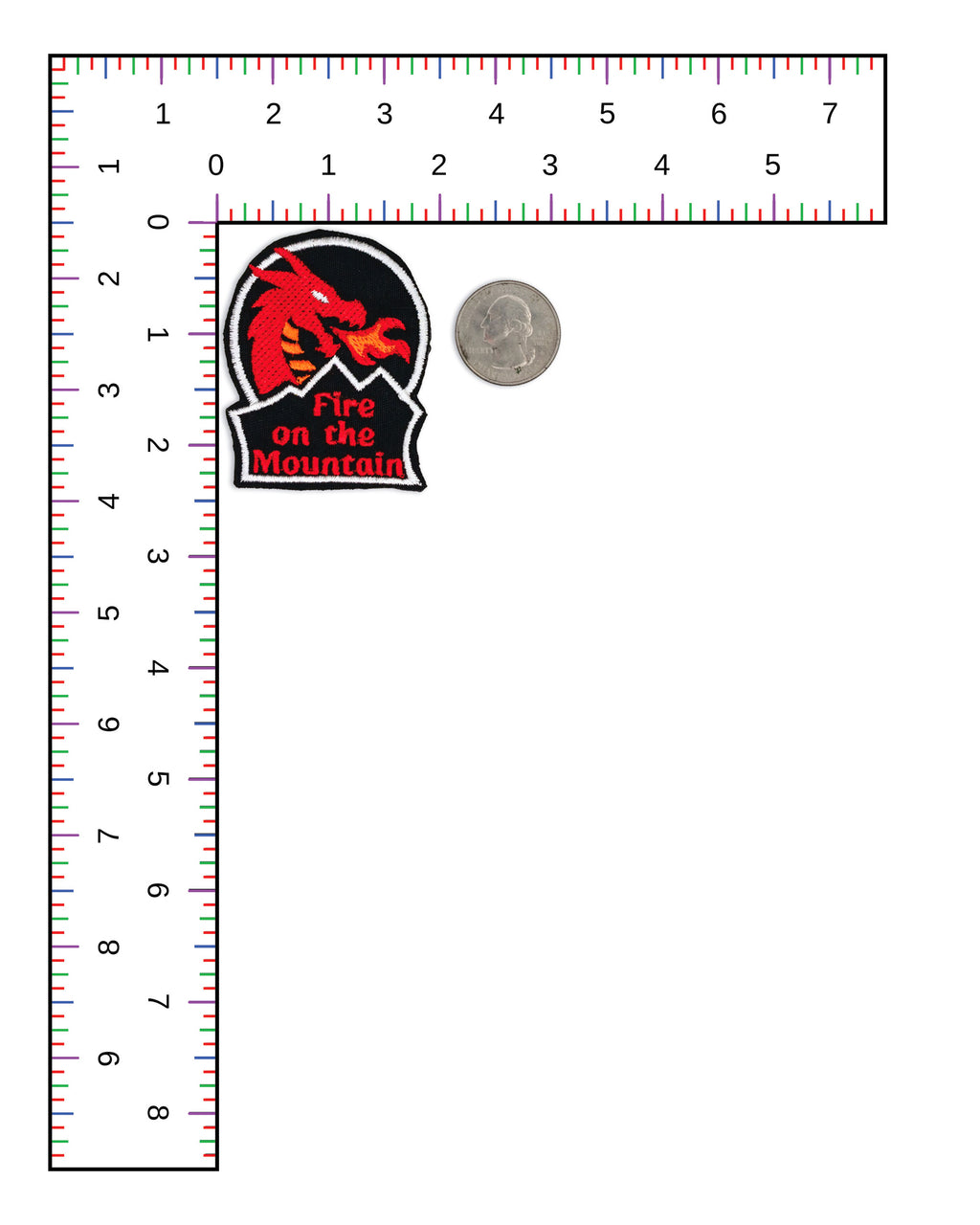 Mini Fire on the Mountain Embroidered Patch | Fantasy Dragon Music Badge