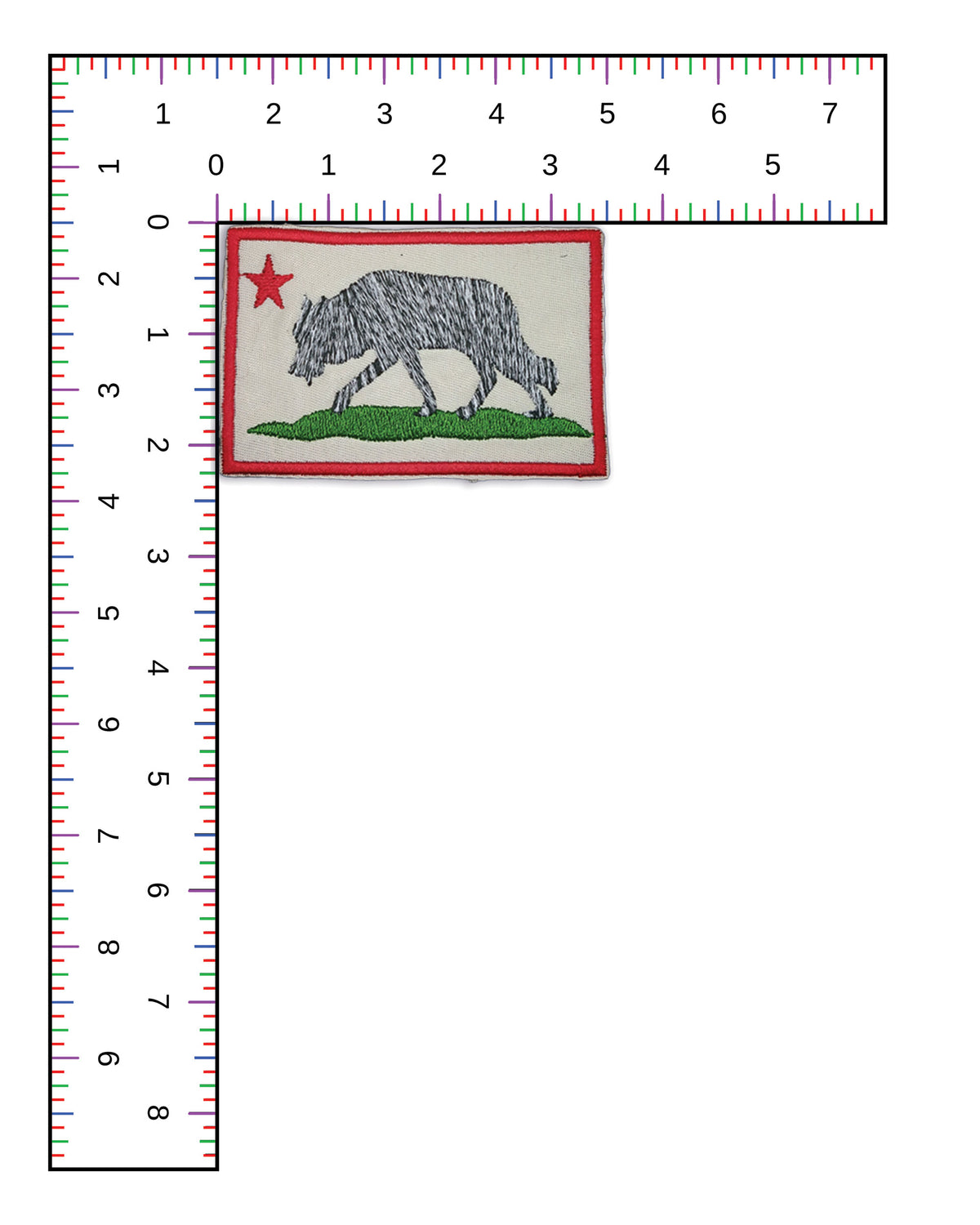Mini Bob Weir Wolf California Flag Embroidered Patch | Jam Band Patch