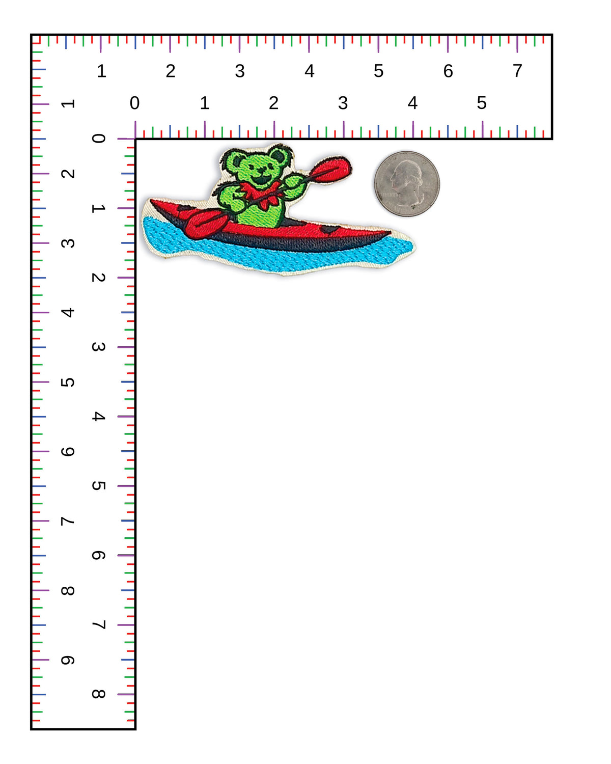 Mini Embroidered Kayaking Jerry Bear Patch | Jam Band Outdoor Badge