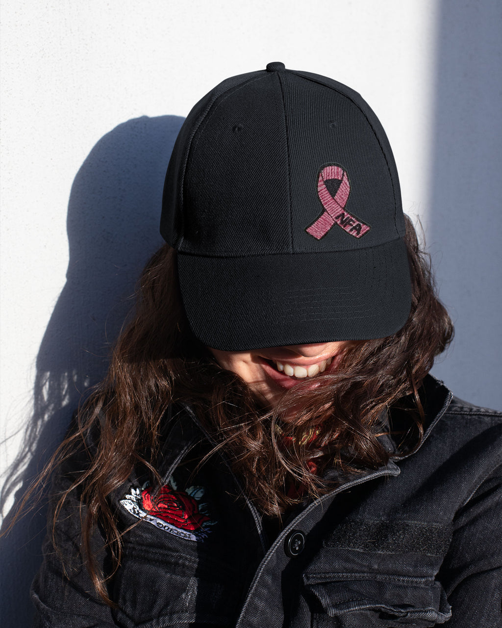 Embroidered Breast Cancer NFA Awareness Ribbon Patch | Not Fade Away Pink Ribbon
