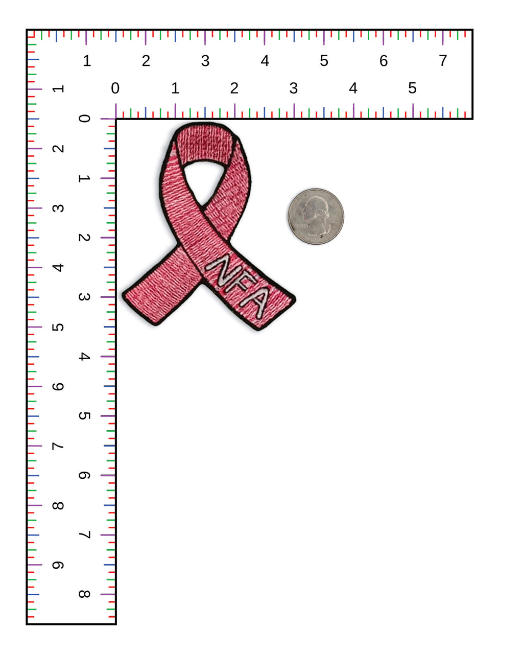 Embroidered Breast Cancer NFA Awareness Ribbon Patch | Not Fade Away Pink Ribbon
