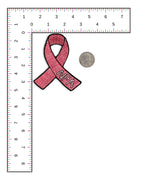 Embroidered Breast Cancer NFA Awareness Ribbon Patch | Not Fade Away Pink Ribbon