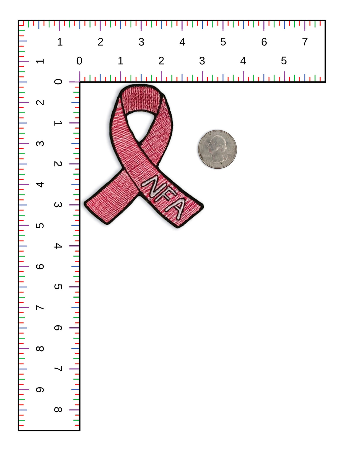 Embroidered Breast Cancer NFA Awareness Ribbon Patch | Not Fade Away Pink Ribbon