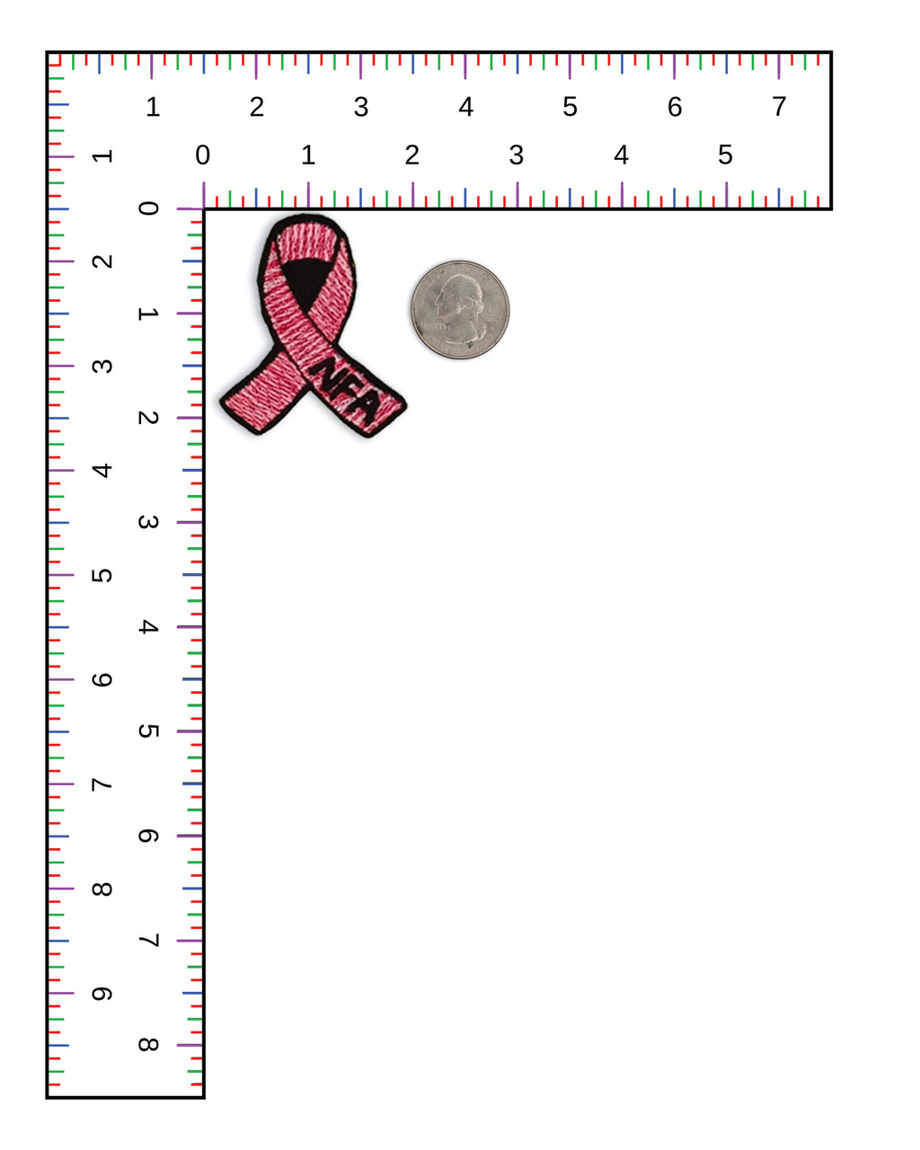 Embroidered Breast Cancer NFA Awareness Ribbon Patch | Not Fade Away Pink Ribbon